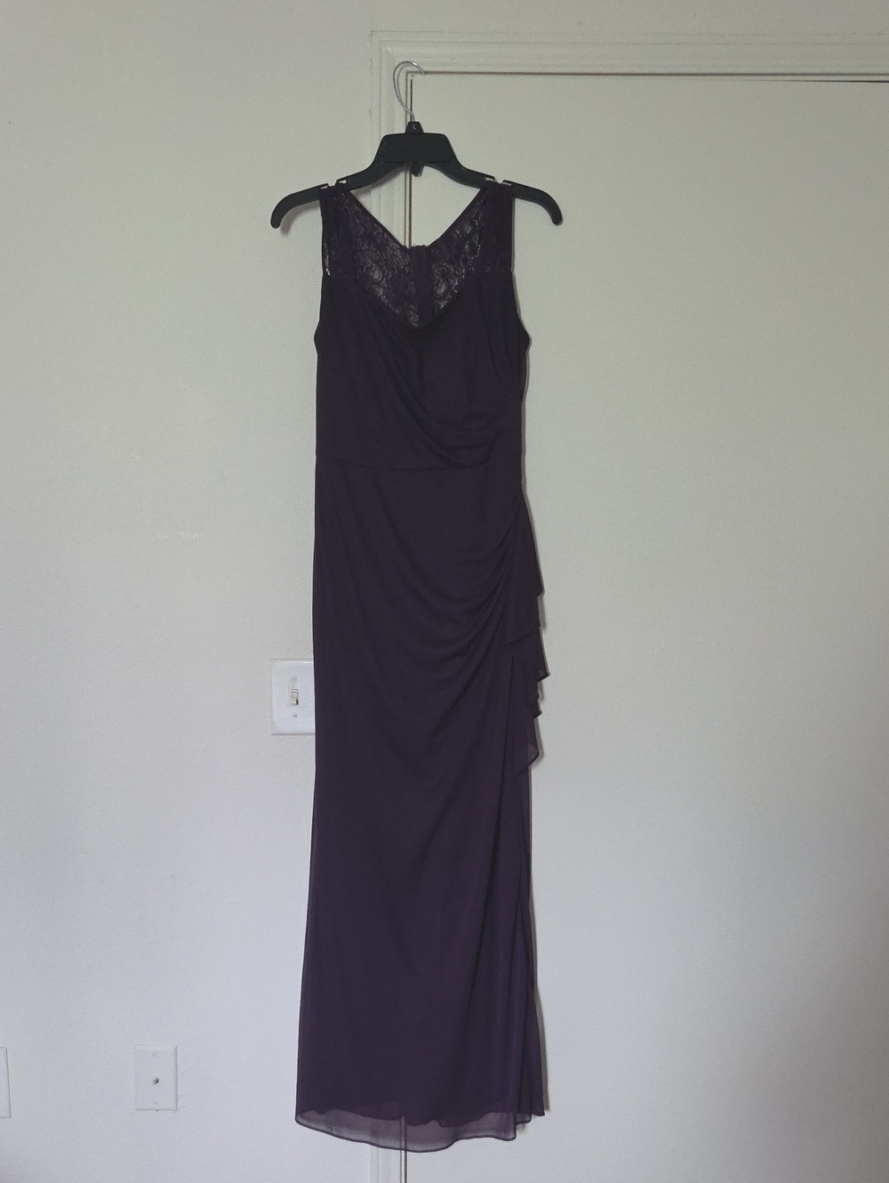 Scarlett Plum Lace Yoke Evening Maxi Dress